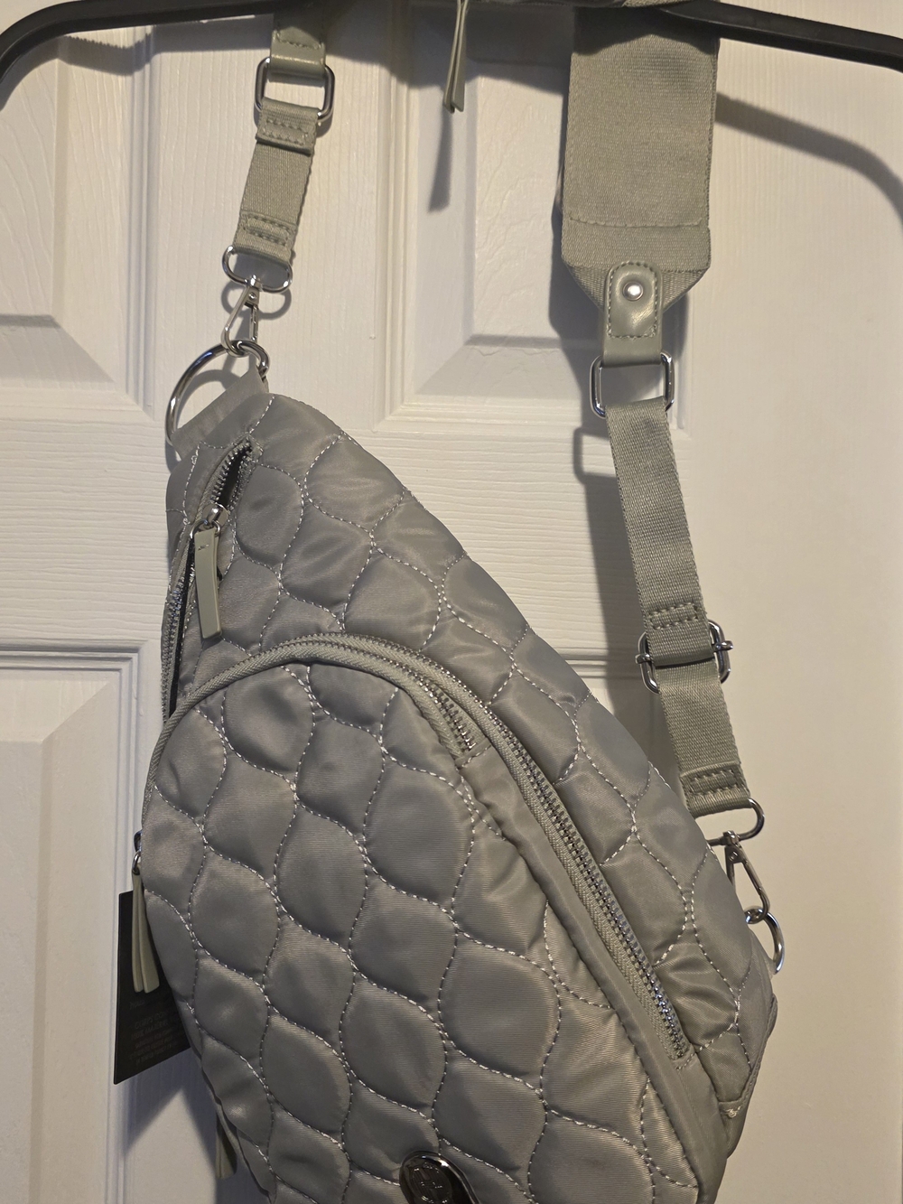 House of Harlow 1960 Quilted Silver-Gray Sling Bag